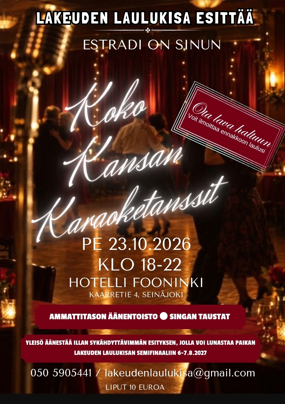 Koko kansan KARAOKETANSSIT Hotelli Fooningissa