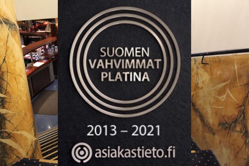 Hotelli Fooningille Suomen vahvimmat Platina-sertifikaatti